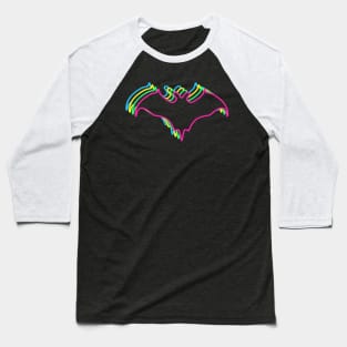 Bat 80s Neon Baseball T-Shirt